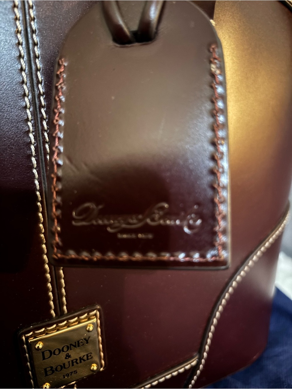 Dooney & Bourke Burgundy Leather Dome Satchel with Matching Wallet - Picture 3 of 11